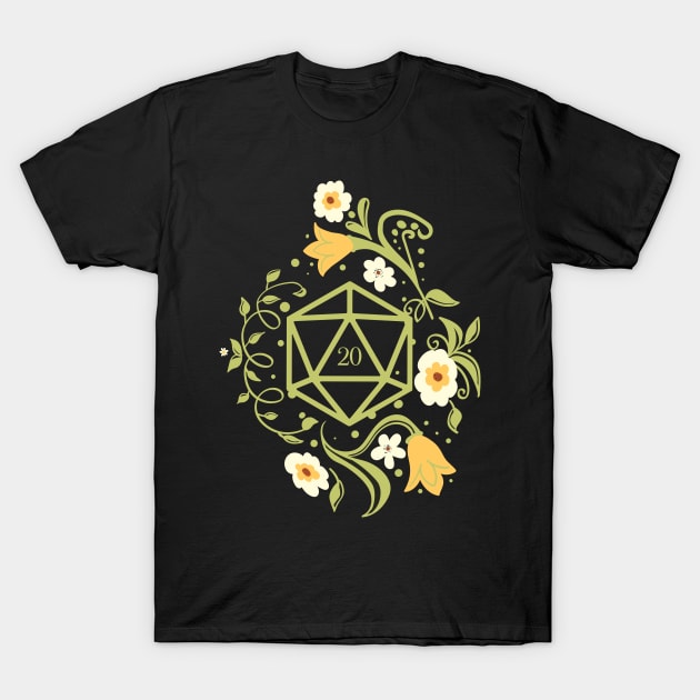 D20 Polyhedral Dice Plant, Flowers, Succulents TRPG Tabletop RPG Gaming Addict T-Shirt by dungeonarmory